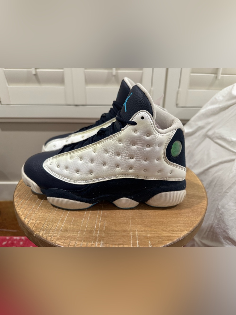 Air Jordan 13 Retro Obsidian White Dark Powder Blue Men's Size 8 414571-144